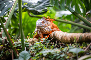 Green Iguana  close up shots.