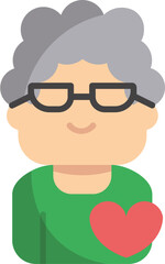 grandmother illustration on a white background     