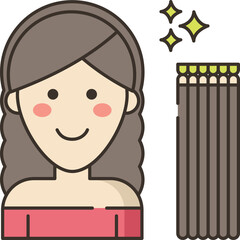 hair extension illustration on a white background     