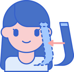 hair extension (2) illustration on a white background     