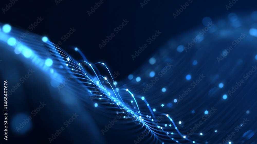 Poster abstract news concept with blue lines connecting with data