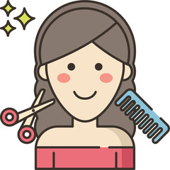 hair salon illustration on a white background     