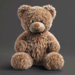 Fototapeta premium Teddy bear isolated on transparent background plush fur texture studio lighting logos .