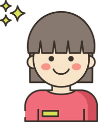 hair styling illustration on a white background    