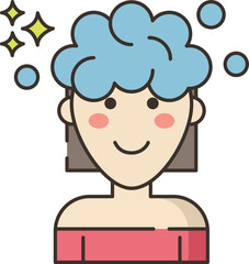 hair washing illustration on a white background     