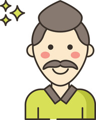 hairstyling illustration on a white background     