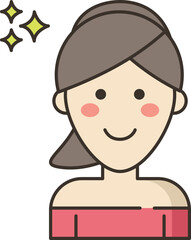 hairstyling illustration on a white background     
