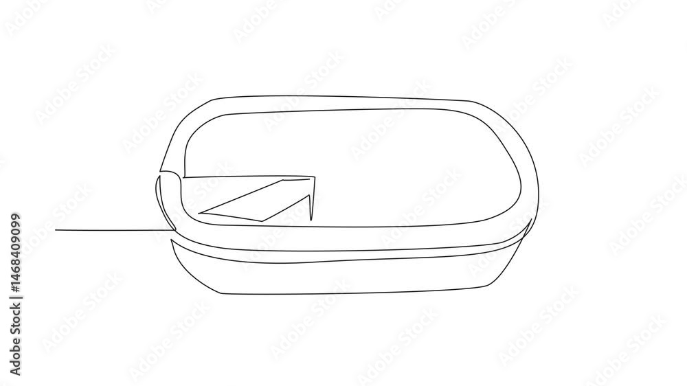 Poster animated self drawing of continuous one line drawing great britain flag shaped pie surface in rectan