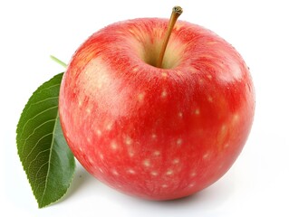 Fresh Red Apple with Leaf