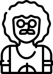 Hippie illustration on a white background     