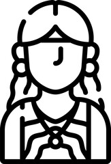 Hippie illustration on a white background     