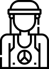 Hippie illustration on a white background     