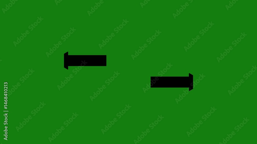 Poster swipe left and right black arrow animation on a white background. left-right arrow loading seamless 