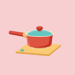 illustration of stove and pan