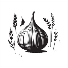 Garlic Clipart Vector Illustrations for Culinary and Design Projects