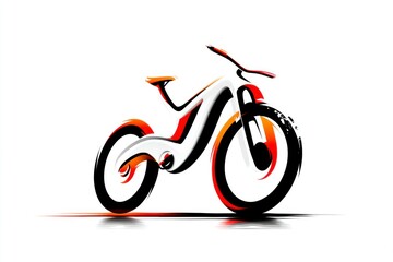 Obraz premium Stylish Abstract Bicycle Design with Dynamic Lines and Vibrant Colors for Modern Art Sports a