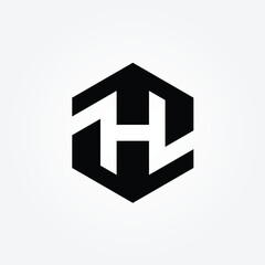 Letter H Hexagon initial logo icon Design Illustration