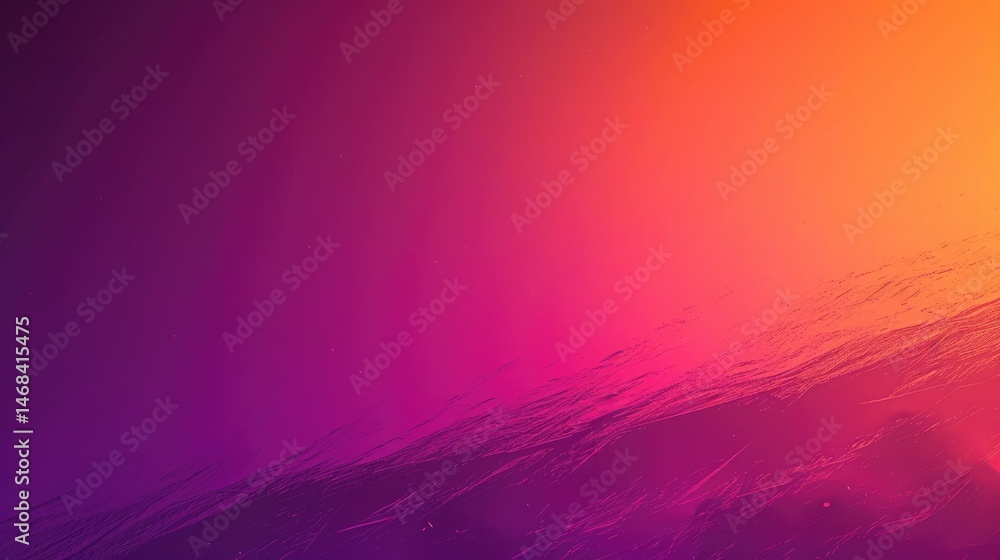 Poster abstract flowing waves in pink and orange hues. digital art design of gradient red, purple and orang