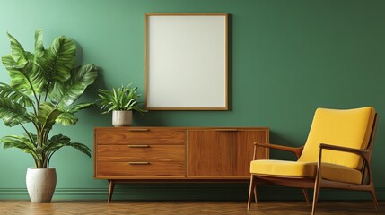 Stylish interior design showcasing a mid-century modern aesthetic.