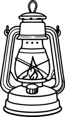 A doodle style icon of an oil lantern
