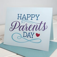 Happy Parents Day Greeting Card Design with Floral Elements and Elegant Calligraphy