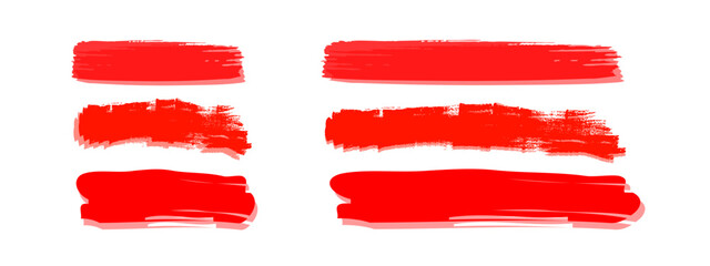 highlighter white background. set of paper banners. Red highlighters.  element vector