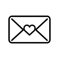 Love Letter Envelope Icon with Heart Symbol