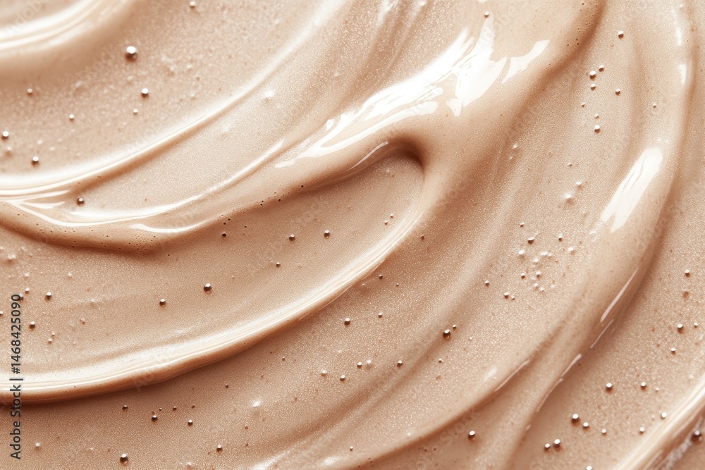Poster A smooth. creamy swirl of beige paint on a canvas. showcasing the texture and depth. ideal for backgrounds in design projects or artistic compositions