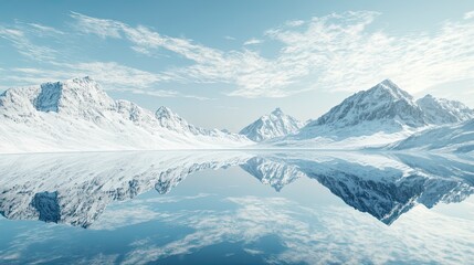Obraz premium Beautiful mountain range with a lake in the foreground. The sky is clear