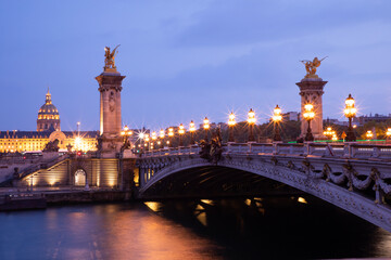 Beautiful view of Pont Alexandre III in Paris, France