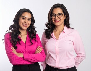 women with light pink and dark pink shirt