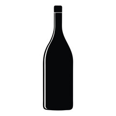 A black wine bottle stands elegantly, ready to pour its delightful contents here