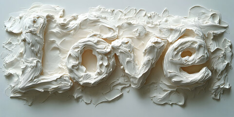 White Textured Love Abstract 3D Art