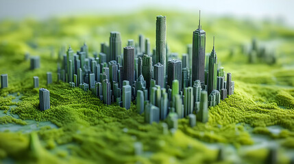 Green Cityscape 3D Illustration