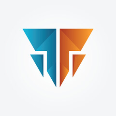 Letter T Triangle Diamond logo icon design illustration 2