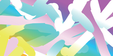 グラデーション　カラフル　幾何学　模様　背景