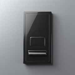 Voicecontrolled light switch isolated on transparent background k resolution matte black finish minimalist design logos .