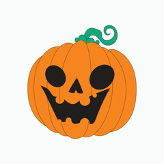 Isolated freaky pumpkin character in hand drawn lowbrow Halloween style. Perfect for dark themed design projects, t-shirts, posters, stickers, and seasonal horror artworks. Bold and creepy style.