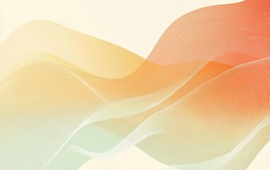 Colorful gradient background with wavy lines, vector illustration. Abstract background for design in pastel colors. Banner with a wavy line pattern. Vector illustration. Modern minimalist style.