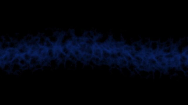 dark blue organic abstract spiky shape wavy animation movement of plasma energy transfer horizontally. 