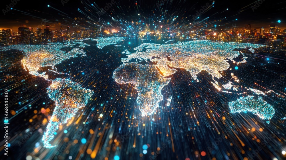 Poster global interconnectedness through digital networks