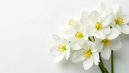 A bunch of white flowers on a clean white background , subtle, nature