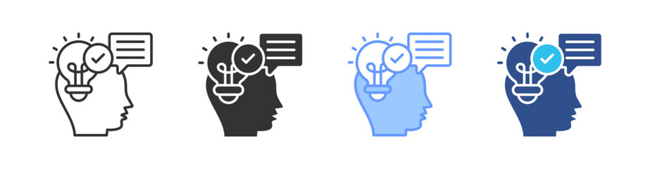 Communication Skills Multi Style Icon Set Vector 