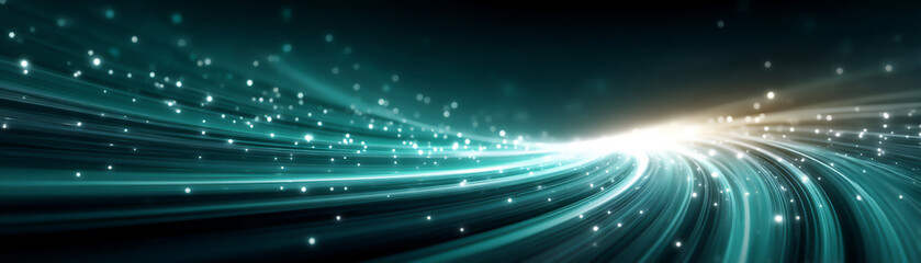 abstract technology background with teal and white light rays