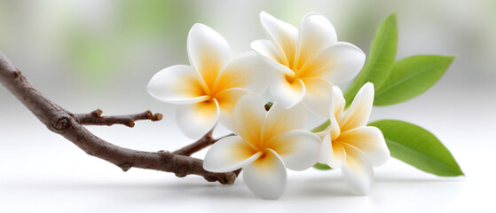 Obraz premium bright yellow and white flower with curved petals