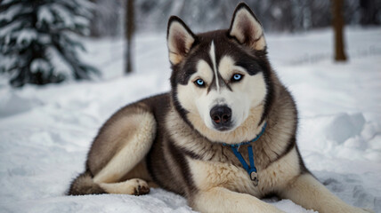 Naklejka premium siberian husky dog