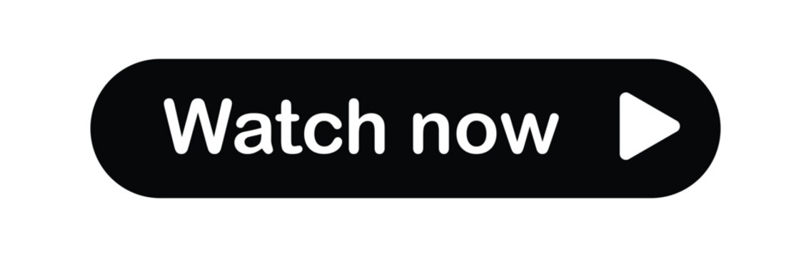watch now video play button sign. flat style. Vector illustration