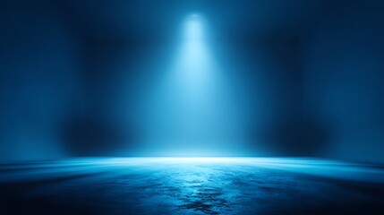 Obraz premium Elevate your projects with this deep blue gradient studio background! Perfect for photography, videos, and designs—clean, professional, and versatile