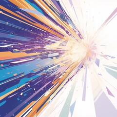Explosive Abstract Art of Light and Speed in Collision
