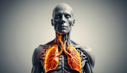 A scary skull mask on a dead woman's skeleton face evokes a dark Halloween horror